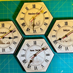 Hexagone d’horloge murale avec côtés (fichiers numériques)