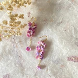Microcrochet Gradient Floral Earrings/ Minicrochet Ombre Flower Earrings/ Cluster Flower Earrings/ Gift For Her/ Micro Crochet Jewelry