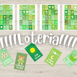 16 TABLAS Bilingüe Baby Shower Loteria Español e Ingles Descarga de archivos digitales imprimibles