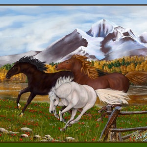 Wild Horses with Airbrush Background download after purchase image 1