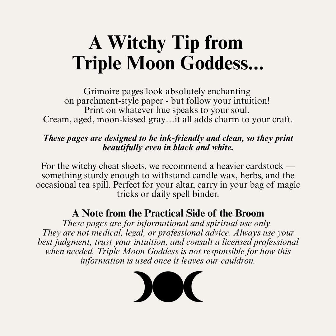 Single Page Witchy Weekly Planner | Printable PDF for Your Magical ...