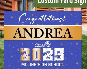 Class of 2025 Senior Yard Sign Graduation Yard Sign,Custom Yard Sign,Graduation Party,Class of 2025, Graduation Yard Sign with Metal H-Stake