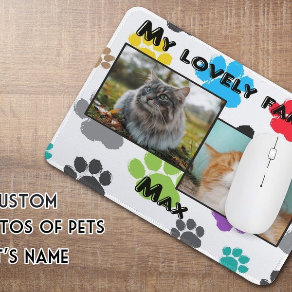 Benutzerdefinierte Haustier Foto Mauspad, Geschenk für Haustier Liebhaber, personalisierte Haustier Name Mauspad, Hund oder Katze Computer Pad, Katze und Hund Geschenke