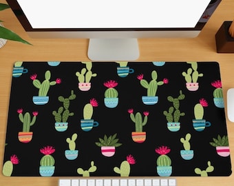 Alfombrilla de escritorio con forma de cactus, bonita alfombrilla de ratón con forma de cactus, alfombrilla de escritorio estilo bohemio, decoración de oficina con forma de cactus, alfombrilla grande kawaii, alfombrilla de escritorio para ordenador, decoración de escritorio
