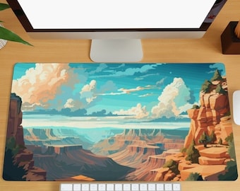 Mountain Desk Mat, Blue Sky and Cloud Desk Mat, Extra Large Desk Mat, Gaming Mouse Pad, Home Office Gift, Nature Landscape