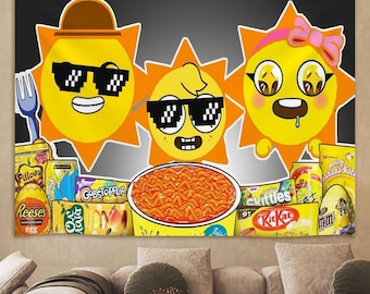 Mr Sun Family Convenience Store Tapestry,Sprunki Wall Tapestry,Sprunki Tapestry,Funny tapestry,Home Decor for bedroom room living room