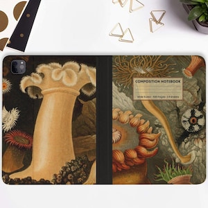 Custodia per iPad con portapenne a forma di funghi, per iPad Pro 11, 10,2 e 10,9 pollici, iPad Air 5 e 4, iPad Pro 12,9 e 11 Mini 6, stile gotico, retrò, estetica magica, libro da strega