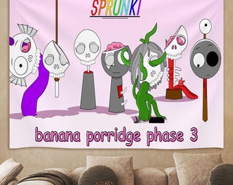 Sprunki phrase 3 Wall Tapestry, Sprunki  character Tapestry, Sprunki Incredibox Original Tapestry, Home Decor for bedroom room living room