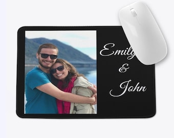 Custom Couple Photo Mousepad, Personalized Couple Names Mousepad, Picture Mouse Pad, Personalized gifts for Her Him, Gifts for Couples