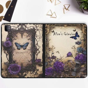 Custodia per iPad Grimoire con portapenne iPad Pro 11 10.2 10.9 pollici iPad Air 5 4 iPad Pro 12.9 11 Mini 6 Goth Retro Estetica Magia Strega Libro