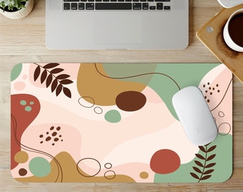 Botanical Leaves Desk Mat Aesthetic Abstract Large Mouse Pad Minimalist Laptop Keyboard Mat Gaming Desk Pad Office Gift Plant Lover Gift