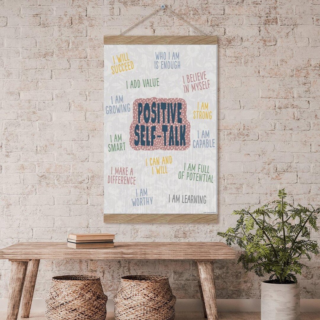 Positive Self Talk Poster Frames Psychological Educationhanging Canvas ...