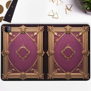 Custodia per iPad Grimoire viola scuro Custodia per iPad con portapenne iPad Pro 11 10.2 10.9 pollici iPad Air 5 4 iPad Pro 12.9 11 Mini 6 Libro retrò Witch