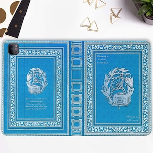 May include: A blue and white book cover with a silver design. The cover features a vintage gramophone with a floral wreath and the text "Charming to be clever, because it feels... Not with me is the memory."
