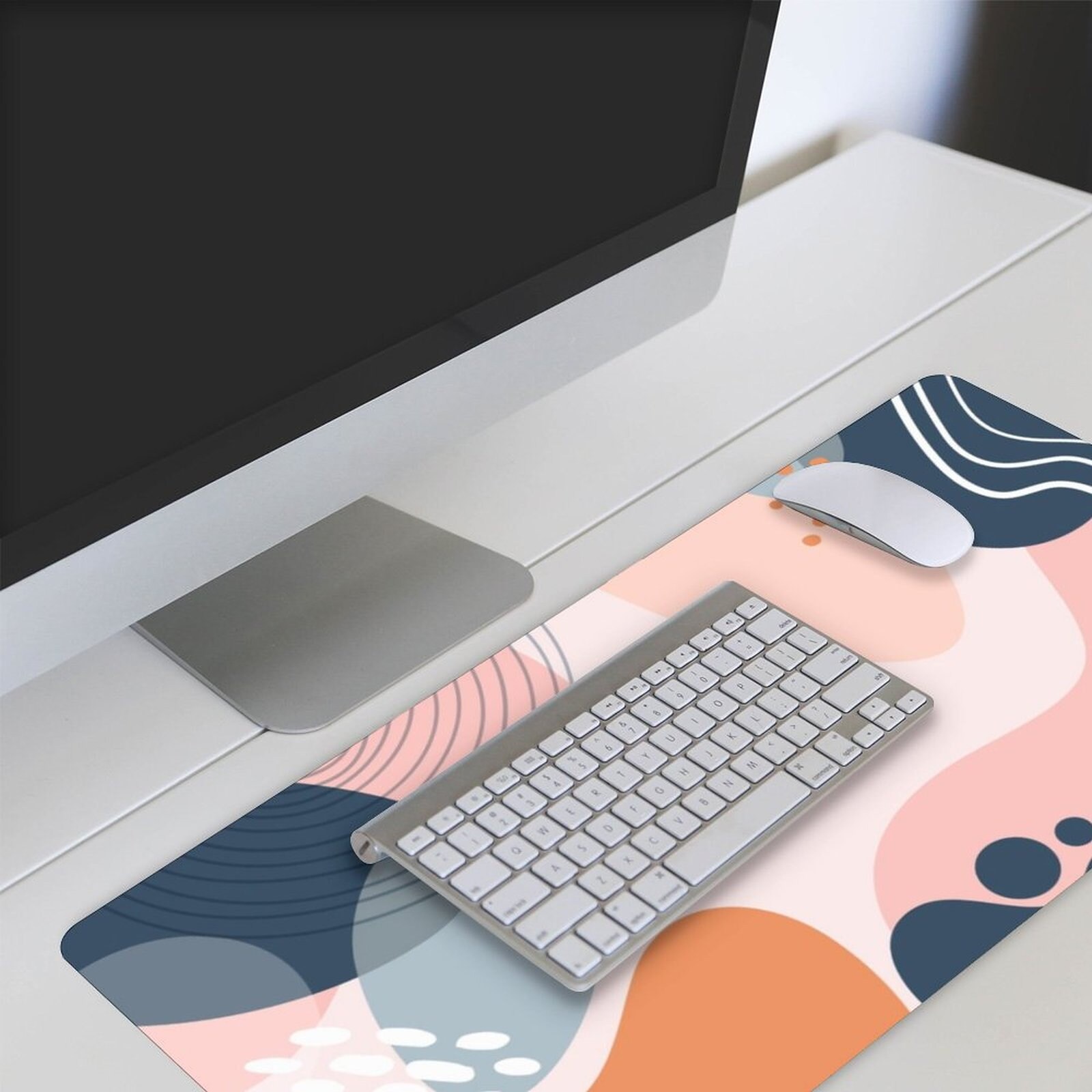 Abstract Desk Mat Minimalist Aesthetic Gaming Mouse Pad Boho Extra ...