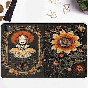 Custodia per iPad Grimoire con portapenne iPad Pro 11 10.2 10.9 pollici iPad Air 5 4 iPad Pro 12.9 11 Mini 6 Goth Retro Estetica Magia Strega Libro