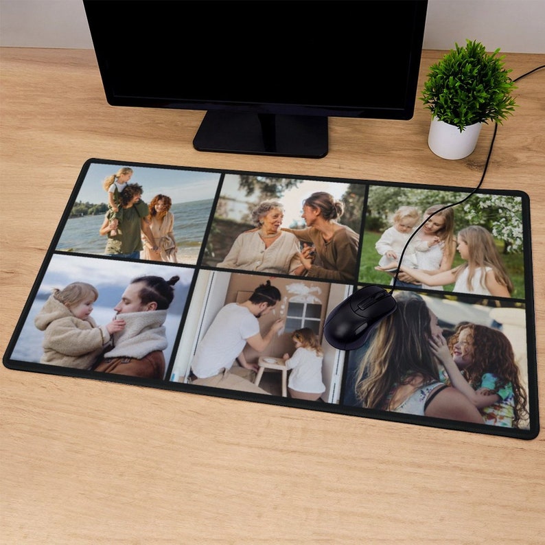 Custom Photo Desk Mat, Photo Collage Desk Mat, Personalized Mouse Pad ...