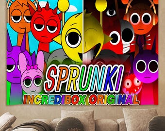 Sprunki wandtapijt, Sprunki karakter wandtapijt, originele Sprunki Incredibox wandtapijt, grappig wandtapijt, woondecoratie voor slaapkamer kamer woonkamer