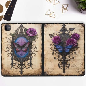 Custodia per iPad Grimoire con portapenne iPad Pro 11 10.2 10.9 pollici iPad Air 5 4 iPad Pro 12.9 11 Mini 6 Goth Retro Estetica Magia Strega Libro