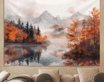 Akwarela Zielony Las Gobelin, Gobelin Do Wiszenia Na Ścianie, Zielony Las, Gobelin Natura Drzewo Dekoracja, Krajobraz Natura, Dekoracja Ścienna Do Domu Do Salonu