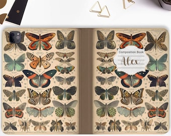 Butterfly Composition Book iPad Case With Pencil Holder Cover For iPad 9.7" 10.2" 10.5"10.9" 11" 12.9",iPad Air3/4/5 mini 6/5 iPad Pro11