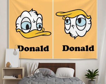 Tapisserie drôle de canard, tapisserie de Donald, cadeau politique à la maison de vétéran des Etats-Unis, tenture murale drôle de tapisserie de meme, tapisseries pour la chambre à coucher