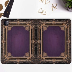 Custodia per iPad Grimoire viola scuro Custodia per iPad con portapenne iPad Pro 11 10.2 10.9 pollici iPad Air 5 4 iPad Pro 12.9 11 Mini 6 Libro retrò Witch