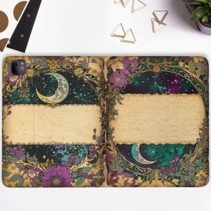 Custodia per iPad Grimoire con portapenne iPad Pro 11 10.2 10.9 pollici iPad Air 5 4 iPad Pro 12.9 11 Mini 6 Goth Retro Estetica Magia Strega Libro