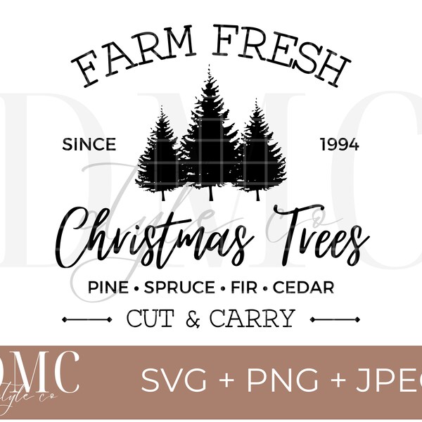 Farm Fresh Christmas Tree Svg - Etsy