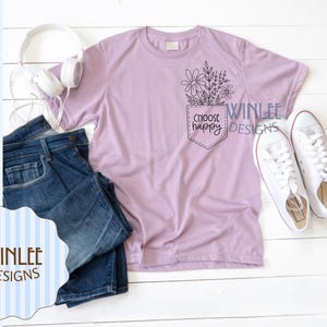 SVG Bolso de Flores | Design de Camiseta Positiva | SVG Escolha a Felicidade | PNG Bolso de Flores Silvestres | Camiseta Floral Fofa | SVG PNG Bolso Escolha a Felicidade