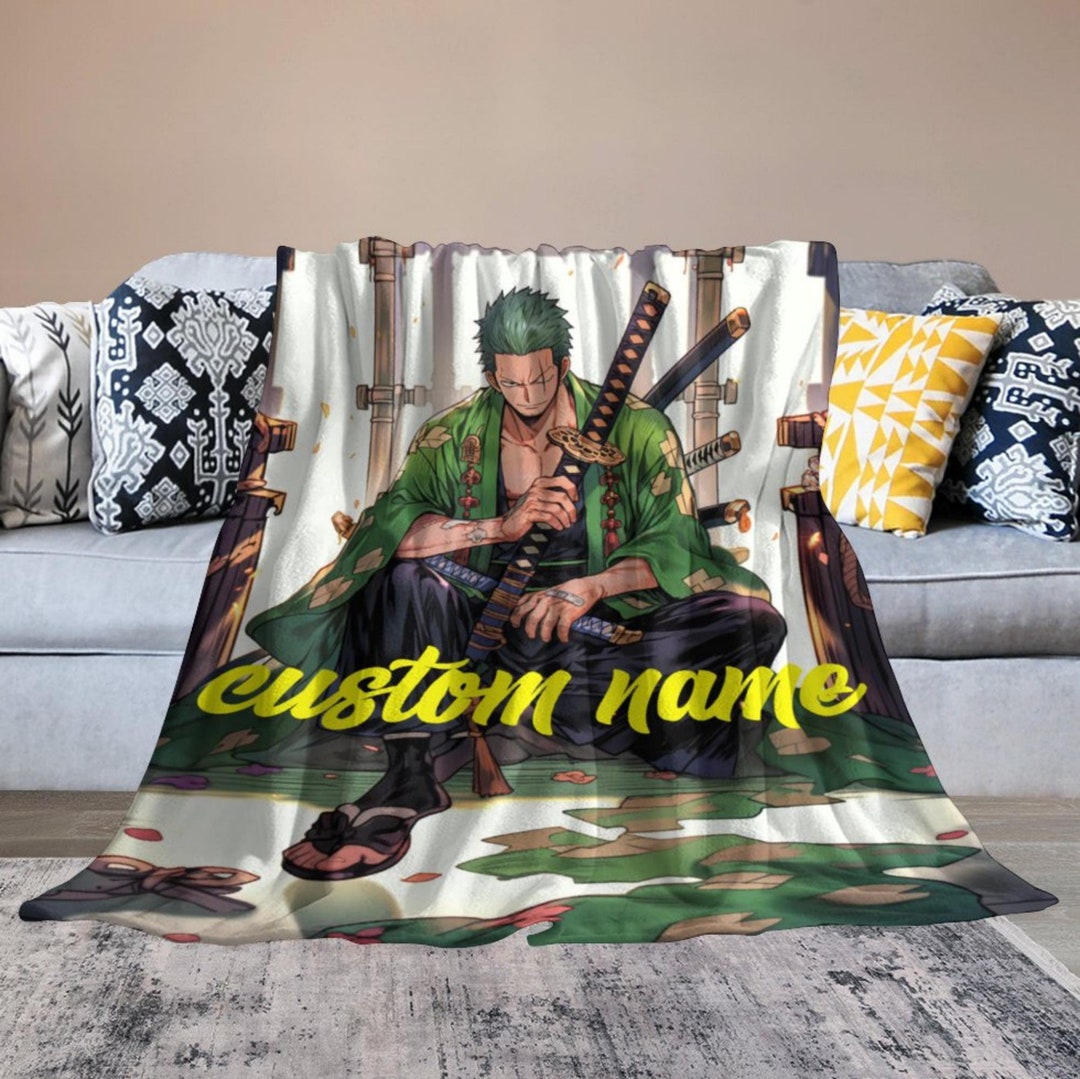 Custom Name Zoro Blanket Personalized Zoro Theme Blankets Etsy