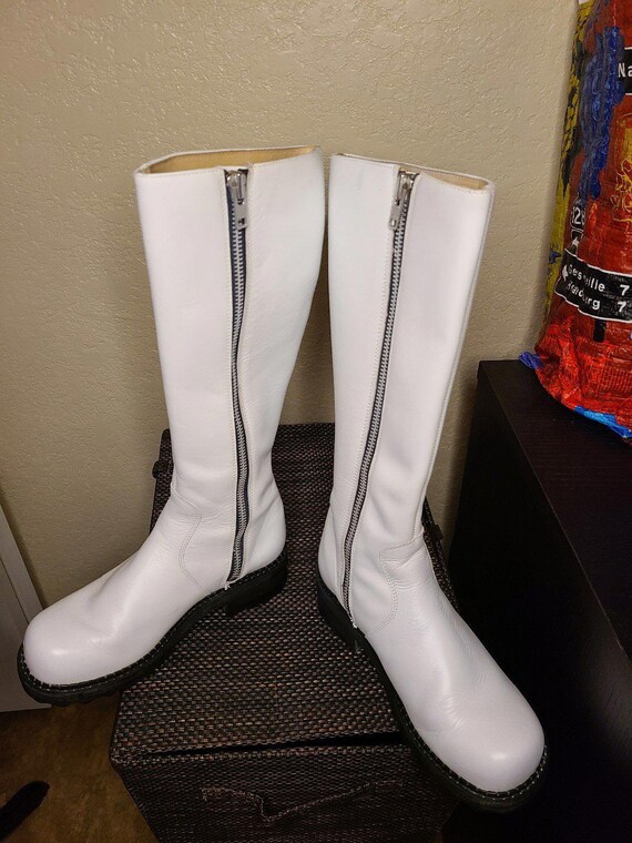 As Is Size 10 JOHN FLUEVOG White cece bond Girl Biker Boots Etsy