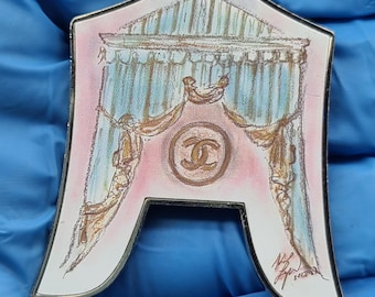 0312# - Authentic 2012 CHANEL Runway  Enamel Circus Tent Bag Charm- As Is