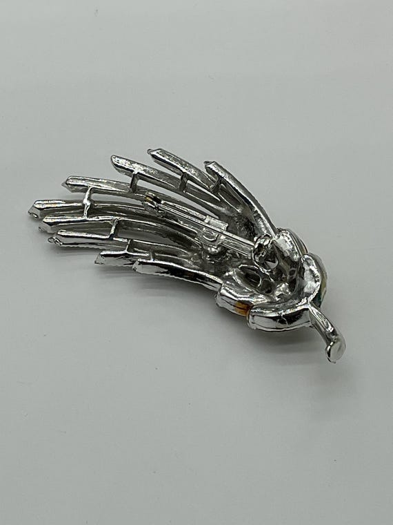 0274# Unsigned Silvertone CORO FEATHER  rhineston… - image 4