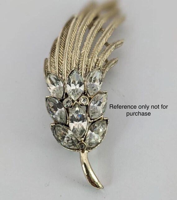 0274# Unsigned Silvertone CORO FEATHER  rhineston… - image 7