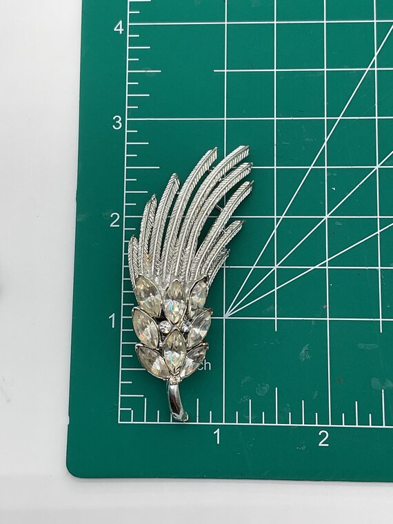 0274# Unsigned Silvertone CORO FEATHER  rhineston… - image 5