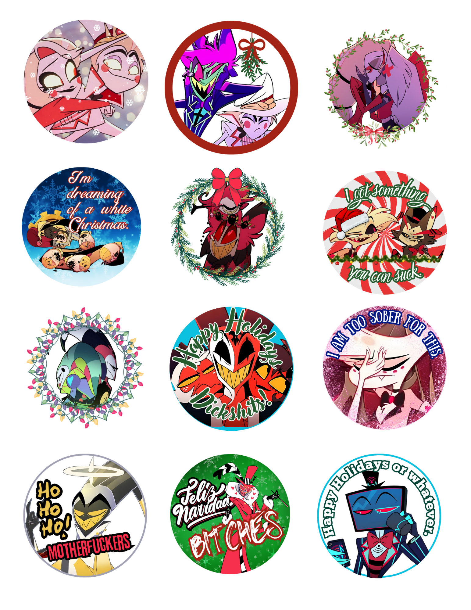 Hazbin Hotel and Helluva Boss Hellaverse Set of 12 Acrylic