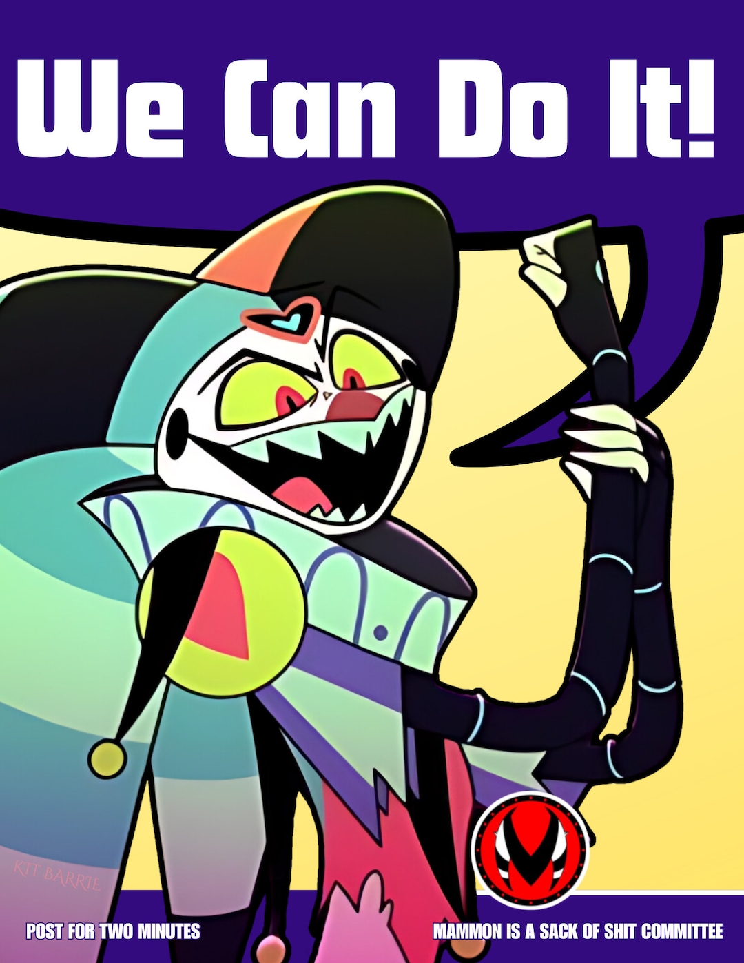 Helluva Boss Fizzarolli We Can Do It Rosie the Riveter Poster, Add