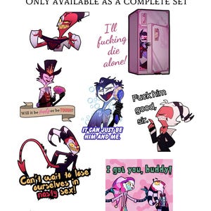 Helluva Boss Season 2 Episodes Blitzo and Stolas Stolitz Sets Vinyl Custom Cut Waterproof Stickers