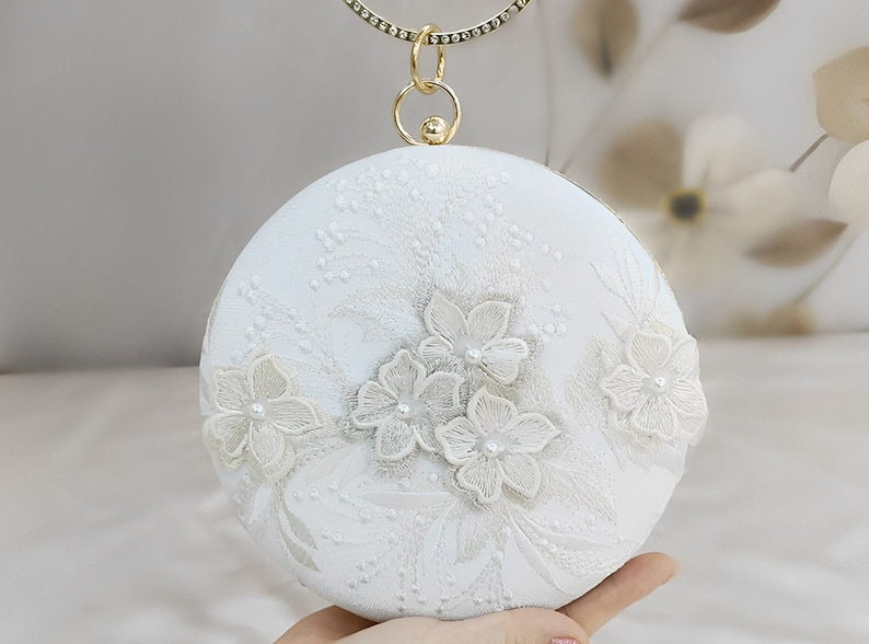 Embroidery Clutches Evening Bag For Wedding Banquet Bridal bag Bridal Purse Wedding gifts Bridal gift image 1