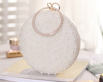 Beaded Clutches Evening Bag For Wedding Banquet Pearl Bridal Bag Bridal Purse Pearl Clutch Bag Wedding Bridesmaid gifts Bridal gift