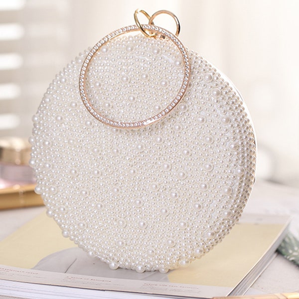 Beaded Clutches Evening Bag For Wedding Banquet Pearl Bridal Bag Bridal Purse Pearl Clutch Bag Wedding Bridesmaid gifts Bridal gift