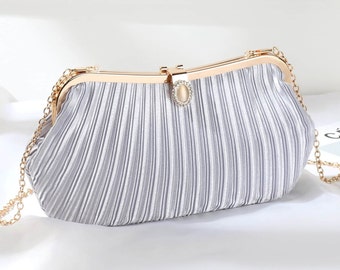 Pleated Clutches Evening Bag For Wedding Banquet Bridal Bag Fashion Handbag Party Clutch Party Bag Purse Wedding Gifts Bridal Gifts