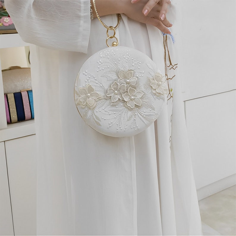 Embroidery Clutches Evening Bag For Wedding Banquet Bridal bag Bridal Purse Wedding gifts Bridal gift image 5