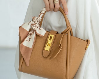 Sac panier en cuir, sac bandoulière, sac à main en cuir élégant, sac en cuir pour femme, pochette, cadeau 5 anniversaire, cadeau d'anniversaire, cadeau fête des mères