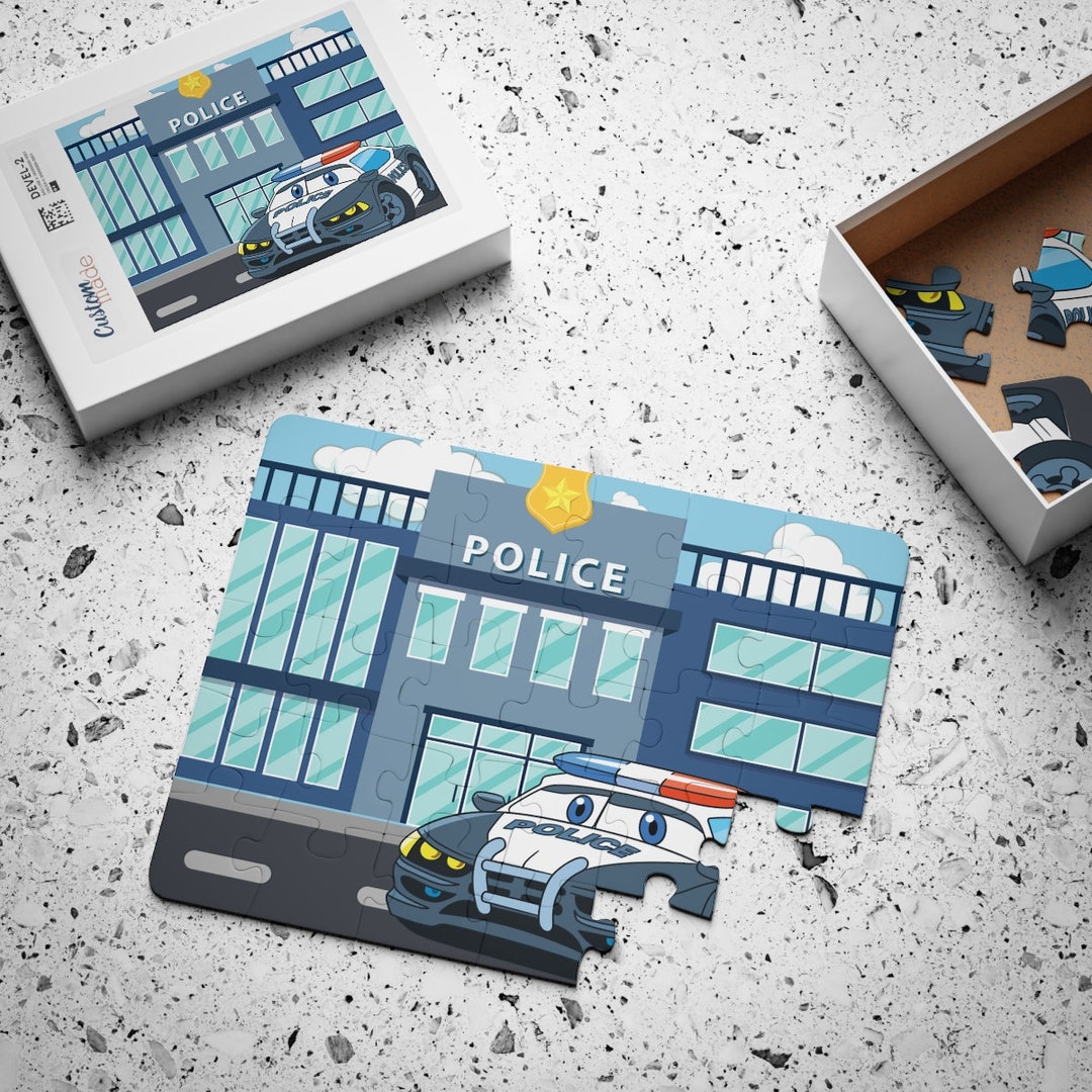 Police Puzzle Kids Puzzle Rescue Vehicle Puzzles Police Etsy