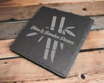 Slate coaster 10x10 cm laser engraved