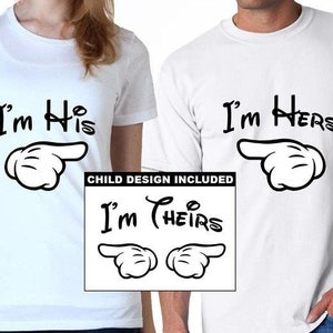 I'm His I'm Hers Hands Family Set Digitale Dateien - Design Dateien - Cricut - SvG - Silhouette Cameo - PNG - EpS - PDF - DxF - Cartoon