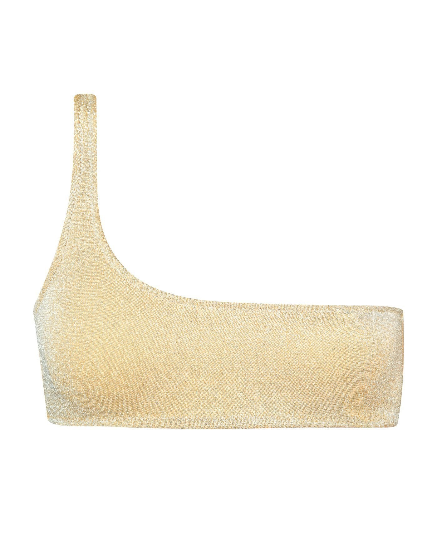 One Shoulder Bikini Top in Gold Glitter Etsy