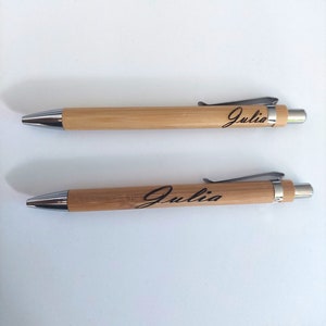 Personalized sustainable wooden ballpoint pen with desired engraving promotional item